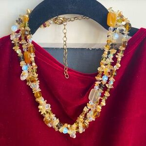 Multi colored stone necklace by Premier Designs.